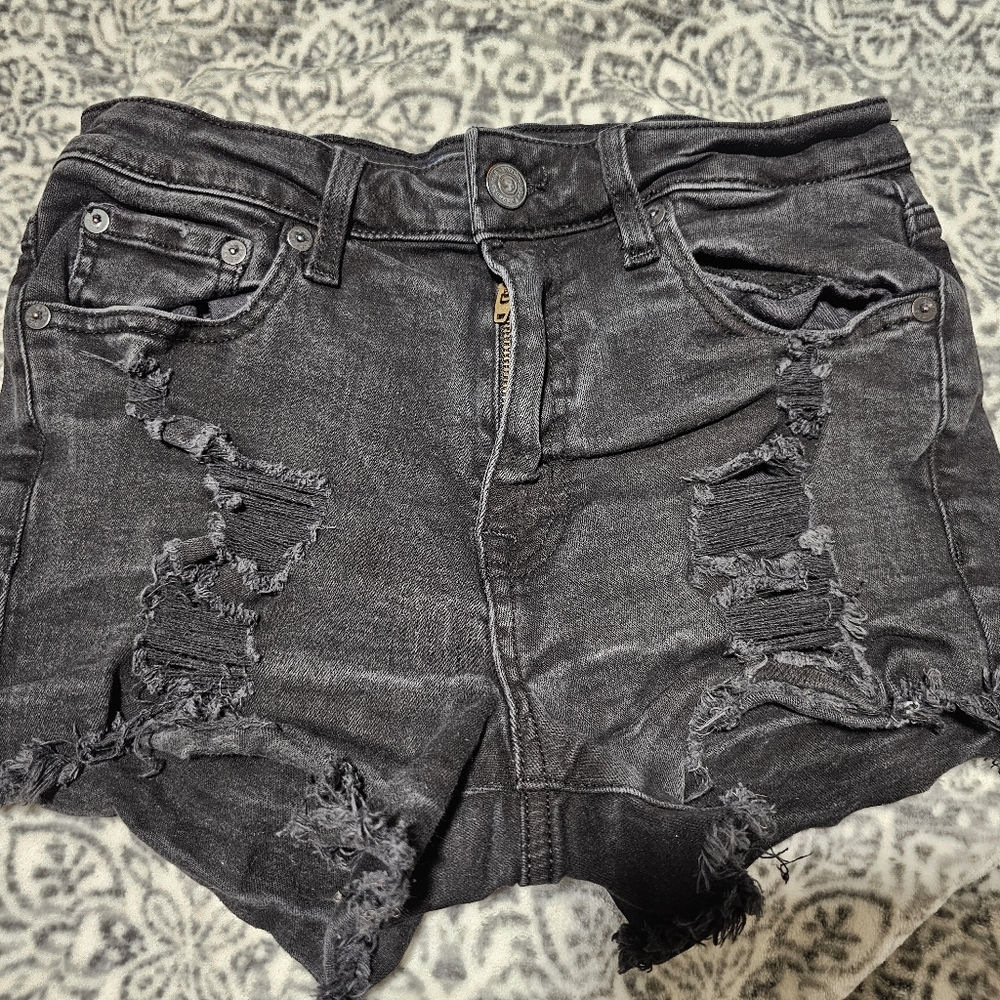 black shorts
